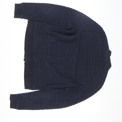 Topman Men’s Blue Quilted Bomber Jacket M Classic Fit