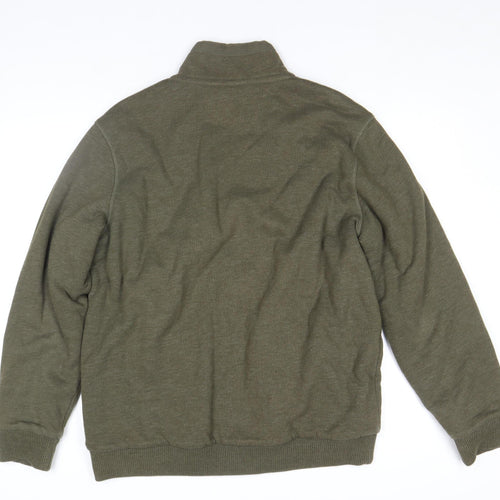 Marks and Spencer North Coast Men's Green L Full Zip Fleece Lined Jacket