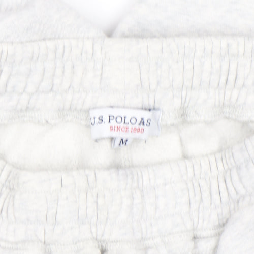 U.S. Polo Assn Men's Grey Sweatpants M Elastic Waist Jogger Fleece
