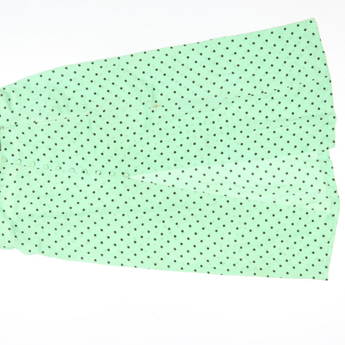 Zara Women's Green Polka Dot Wrap Midi Skirt Size M