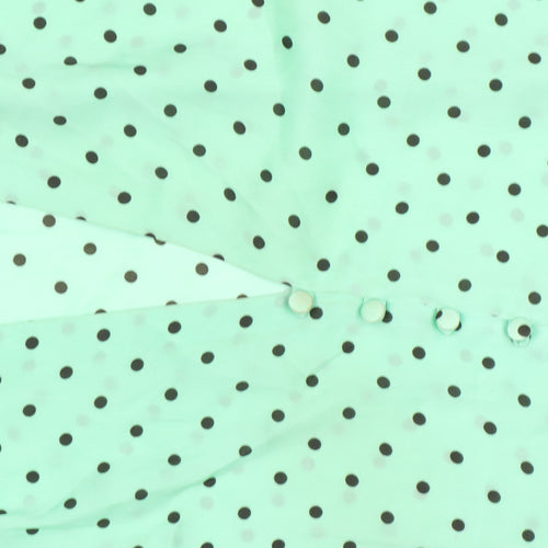 Zara Women's Green Polka Dot Wrap Midi Skirt Size M