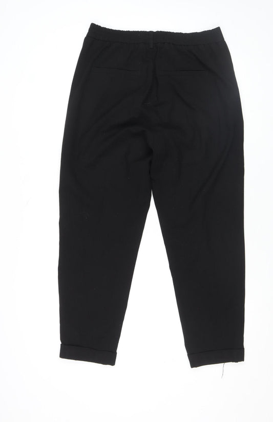 Savida Women’s Black Cropped Tapered Trousers Size 12 Regular