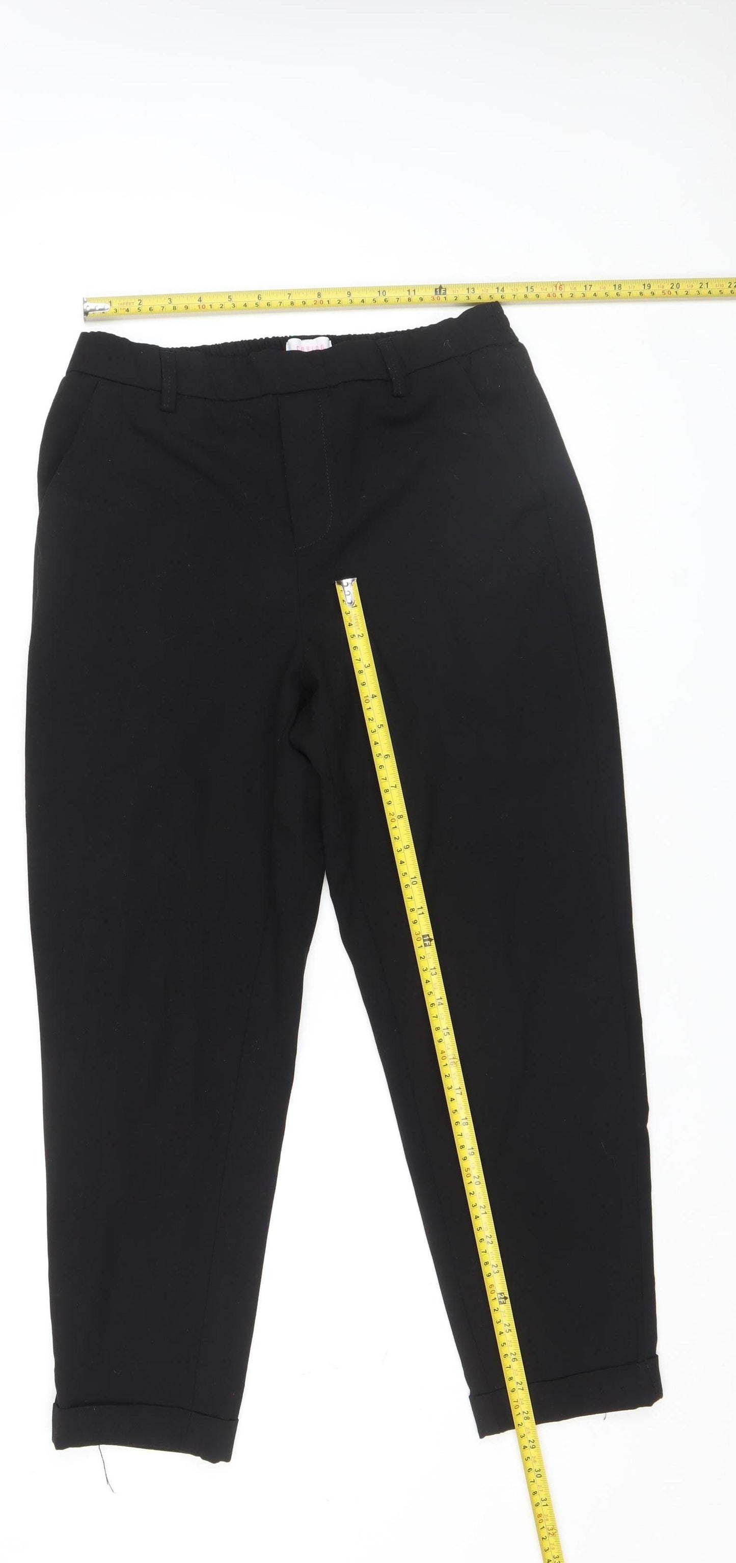 Savida Women’s Black Cropped Tapered Trousers Size 12 Regular