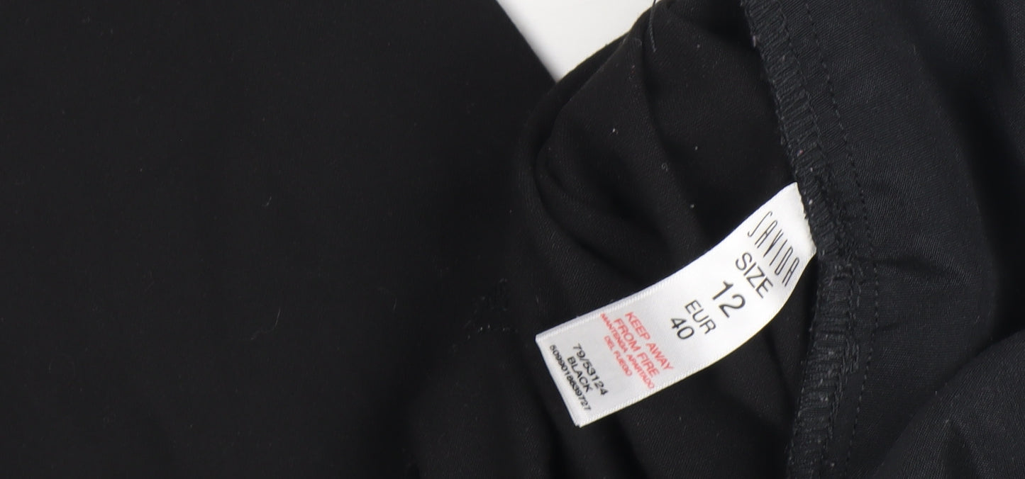 Savida Women’s Black Cropped Tapered Trousers Size 12 Regular