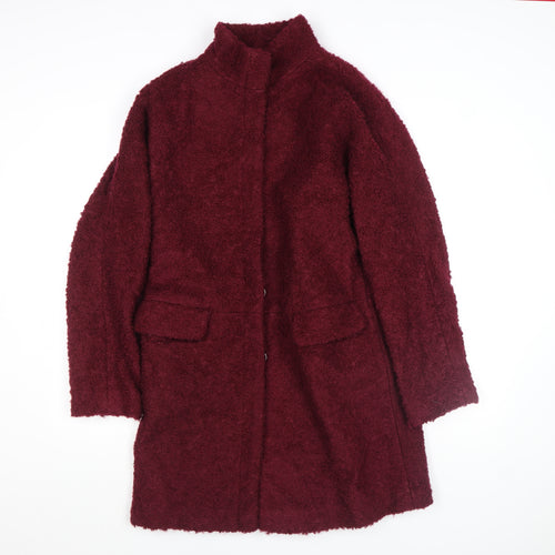 Monsoon Women Red Wool Blend Mid-Length Overcoat Size 8