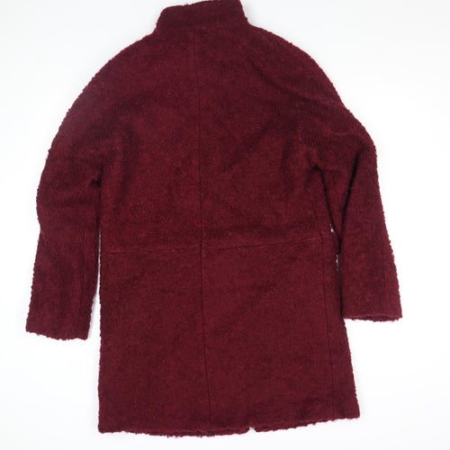 Monsoon Women Red Wool Blend Mid-Length Overcoat Size 8