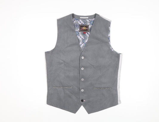 Joe Browns Mens Grey Classic Waistcoat Size 38 Regular Fit