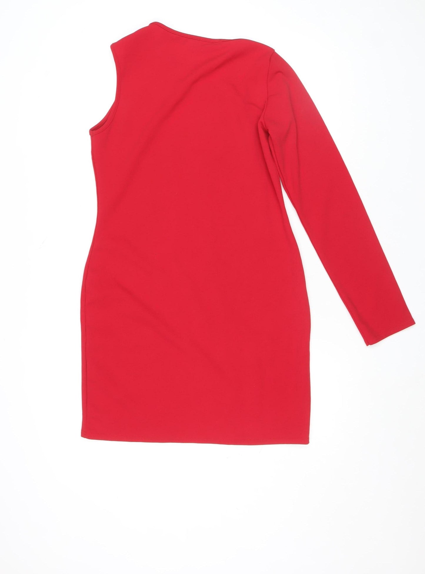 PrettyLittleThing Women’s Red One Shoulder Bodycon Dress Size 14