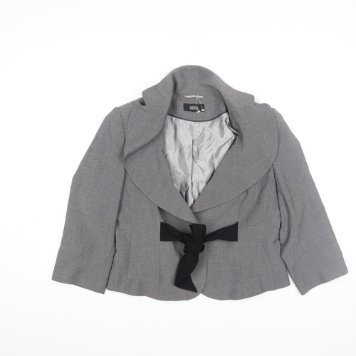 Marks and Spencer Women’s Grey Bow Blazer UK 14 Formal Jacket