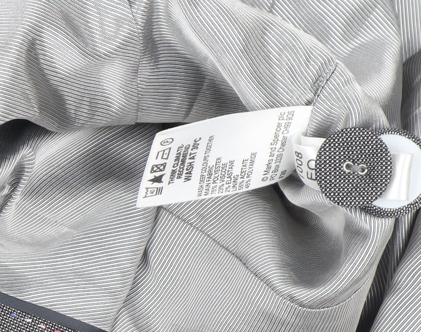 Marks and Spencer Women’s Grey Bow Blazer UK 14 Formal Jacket