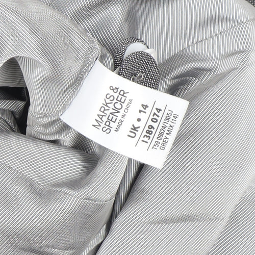 Marks and Spencer Women’s Grey Bow Blazer UK 14 Formal Jacket