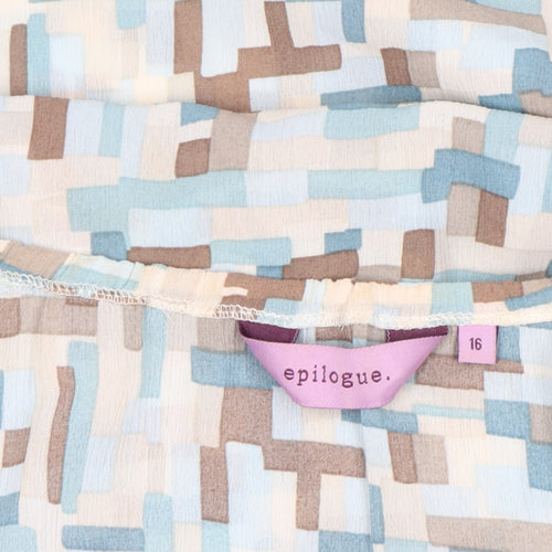 Epilogue Women’s Multicoloured Geometric Chiffon Blouse Size 16