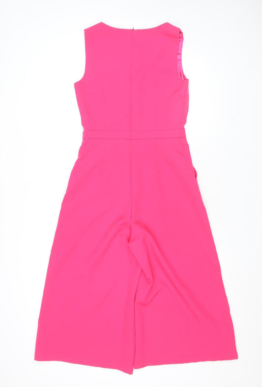 Marc Angelo Women's Pink Sleeveless Wide-Leg Jumpsuit Size 8