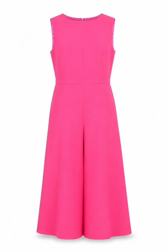 Marc Angelo Women's Pink Sleeveless Wide-Leg Jumpsuit Size 8