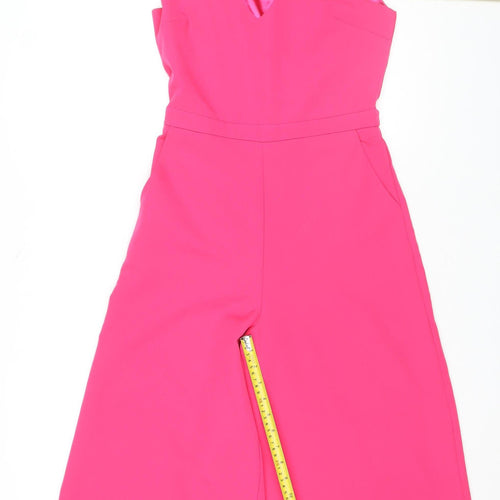 Marc Angelo Women's Pink Sleeveless Wide-Leg Jumpsuit Size 8