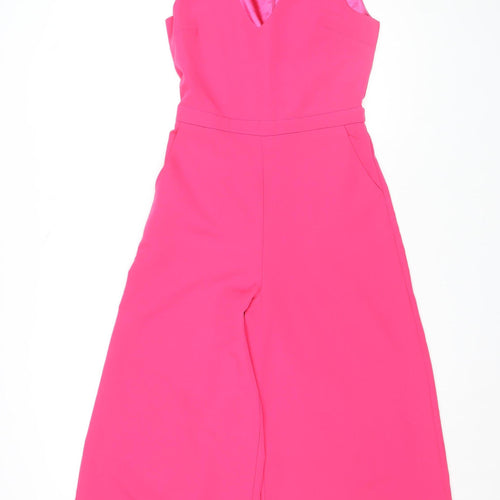 Marc Angelo Women's Pink Sleeveless Wide-Leg Jumpsuit Size 8
