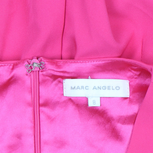 Marc Angelo Women's Pink Sleeveless Wide-Leg Jumpsuit Size 8