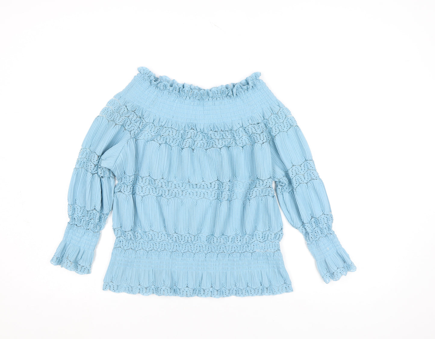 Rowen Avenue Women Blue Off Shoulder Lace Blouse Size S