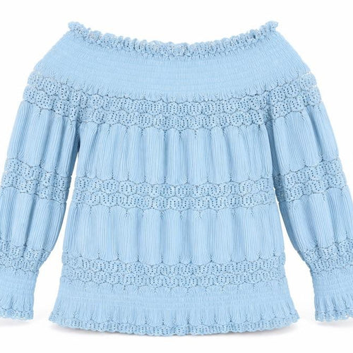 Rowen Avenue Women Blue Off Shoulder Lace Blouse Size S