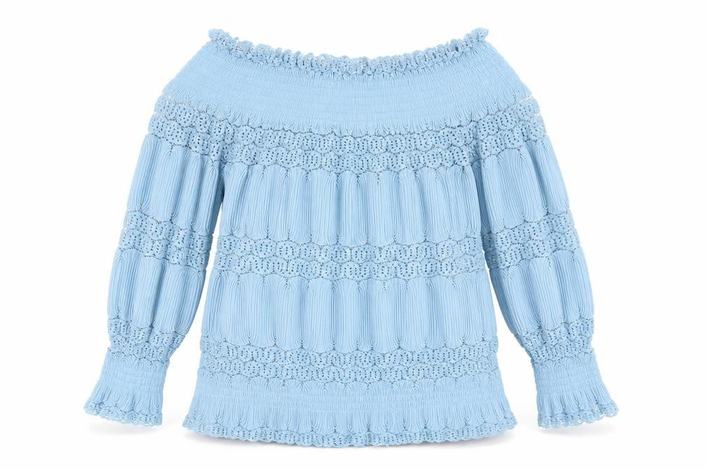 Rowen Avenue Women Blue Off Shoulder Lace Blouse Size S