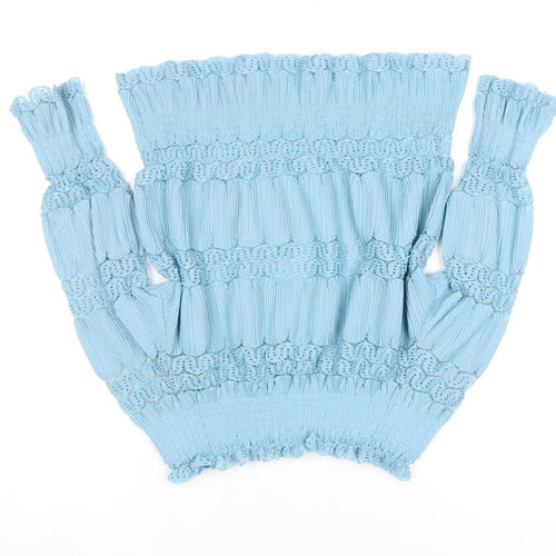 Rowen Avenue Women Blue Off Shoulder Lace Blouse Size S