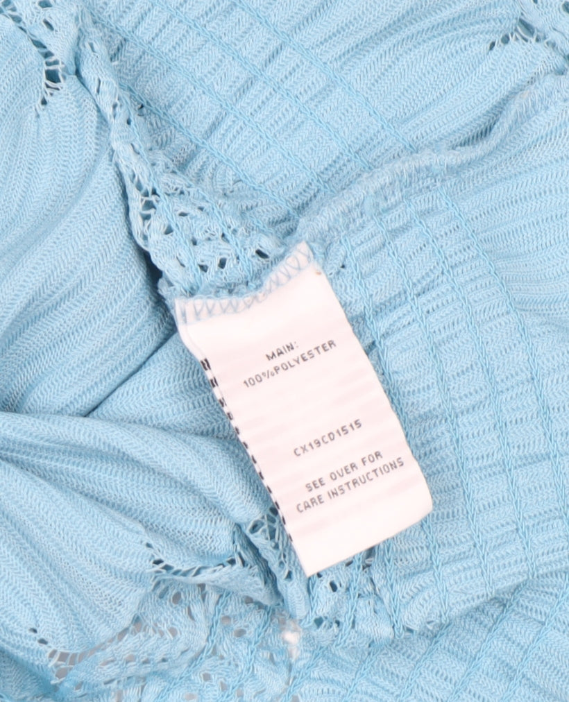 Rowen Avenue Women Blue Off Shoulder Lace Blouse Size S