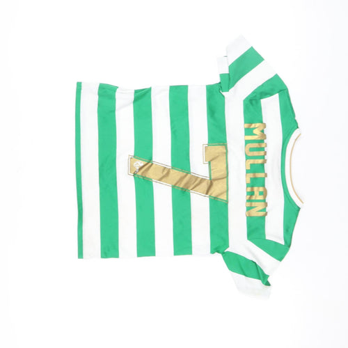 New Balance Boys Green Football Jersey 6-7 Years Celtic Striped Shirt