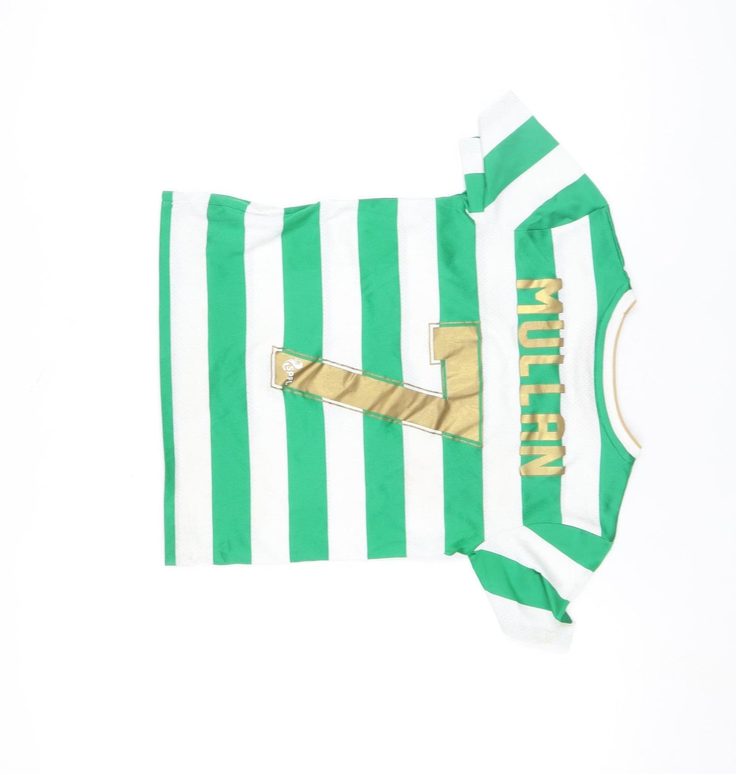 New Balance Boys Green Football Jersey 6-7 Years Celtic Striped Shirt