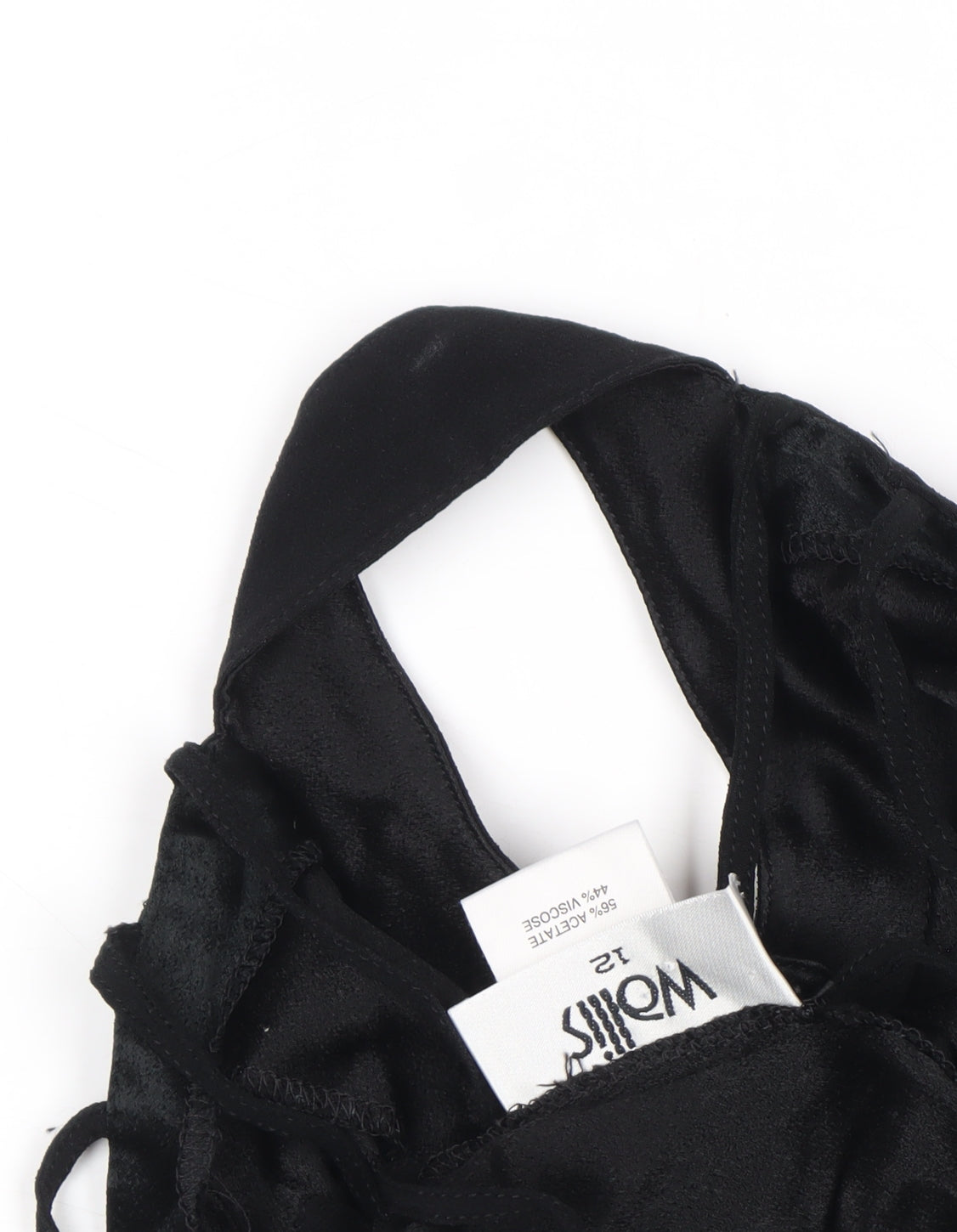 Wallis Women’s Black Halter Neck Sleeveless Button Blouse Size 12