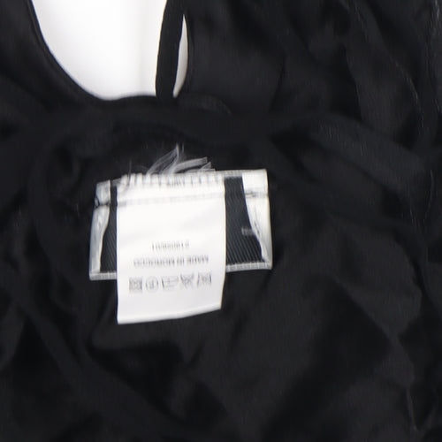 Wallis Women’s Black Halter Neck Sleeveless Button Blouse Size 12