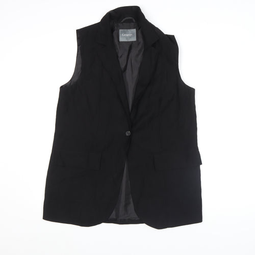 George Women's Black Size 12 Sleeveless Tunic Blouse
