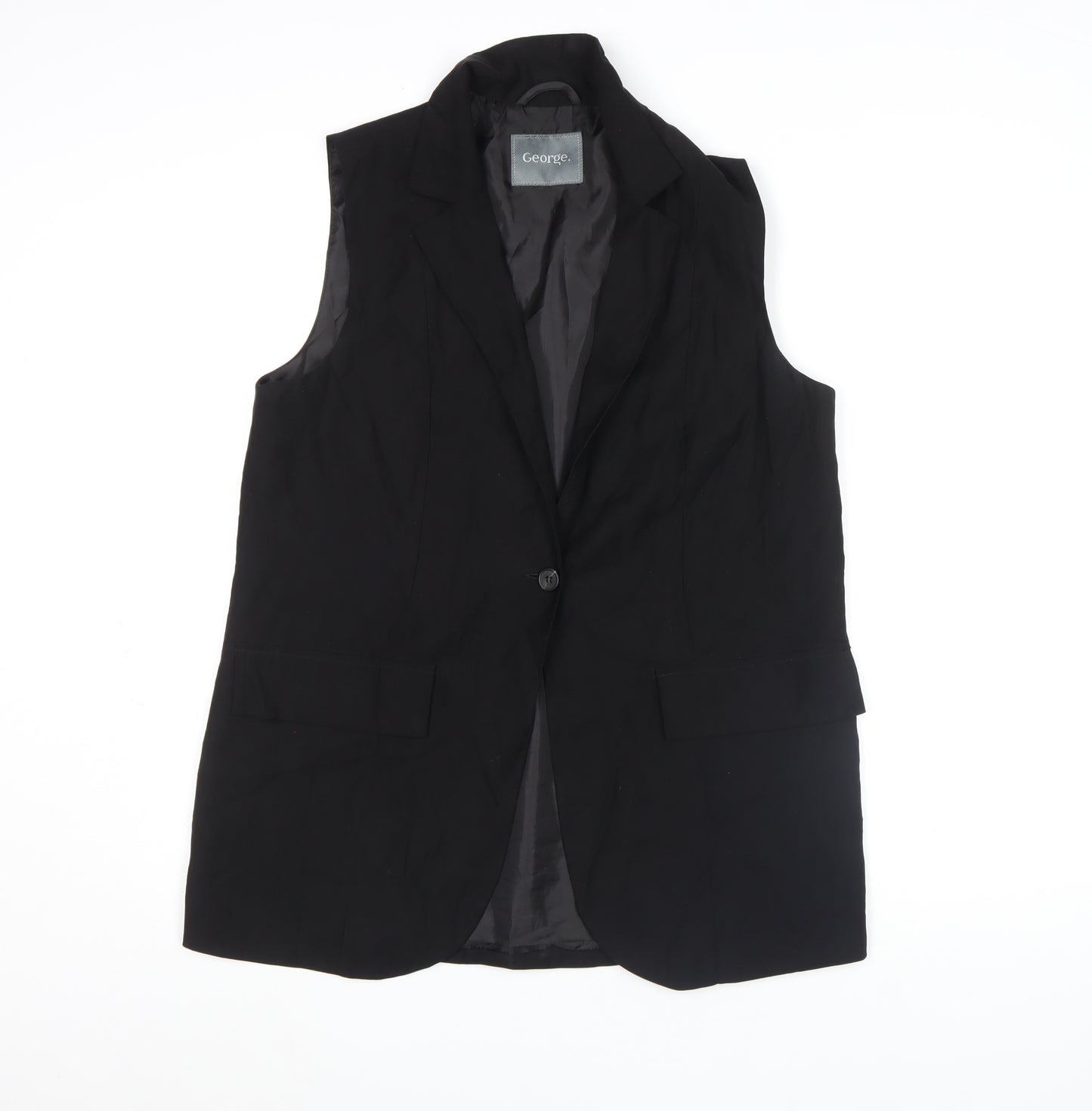 George Women's Black Size 12 Sleeveless Tunic Blouse