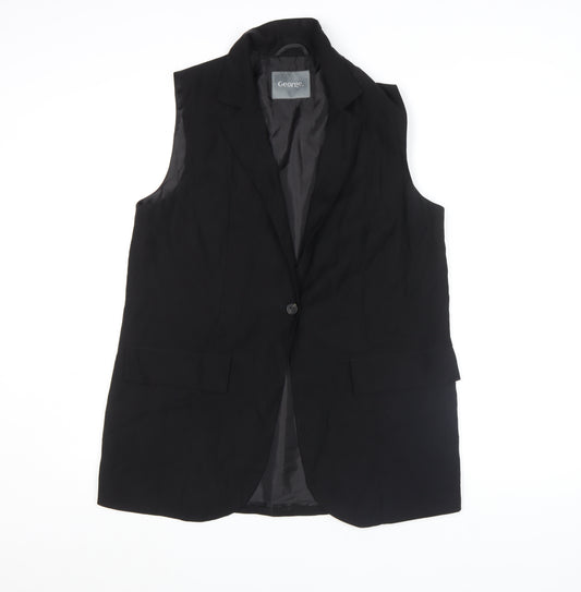 George Women's Black Size 12 Sleeveless Tunic Blouse
