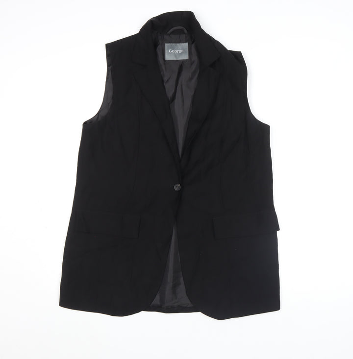 George Women's Black Size 12 Sleeveless Tunic Blouse
