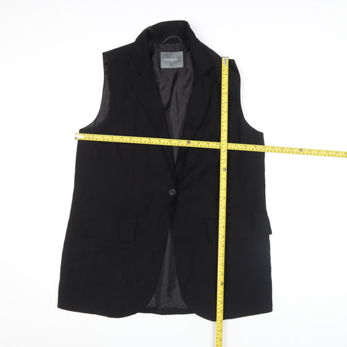 George Women's Black Size 12 Sleeveless Tunic Blouse