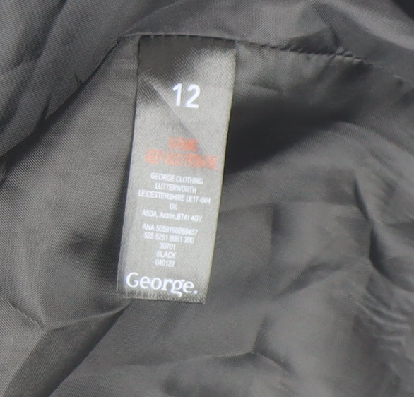 George Women's Black Size 12 Sleeveless Tunic Blouse