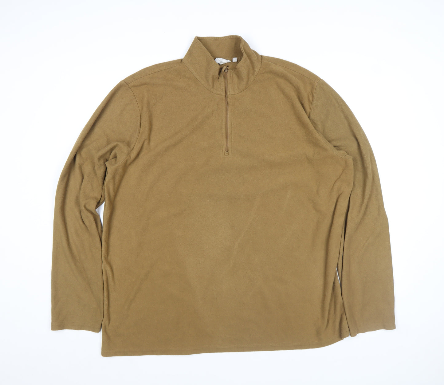 Mountain Warehouse Men Brown Fleece 1/4 Zip Pullover L Long Sleeve