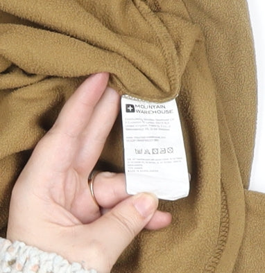 Mountain Warehouse Men Brown Fleece 1/4 Zip Pullover L Long Sleeve