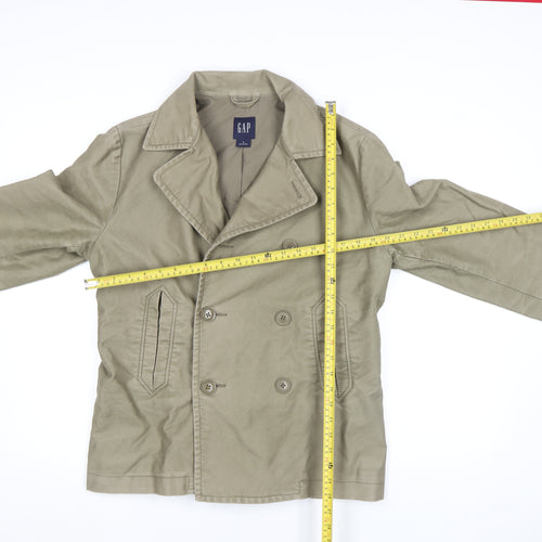 GAP Men's Beige Cotton Pea Coat Jacket M Button Casual Wear