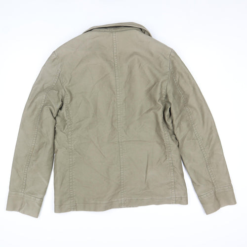 GAP Men's Beige Cotton Pea Coat Jacket M Button Casual Wear