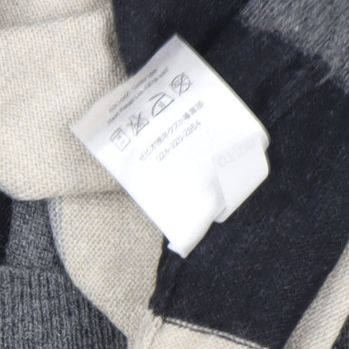 Next Men's Multicoloured L V-Neck Striped Cotton Wool Jumper