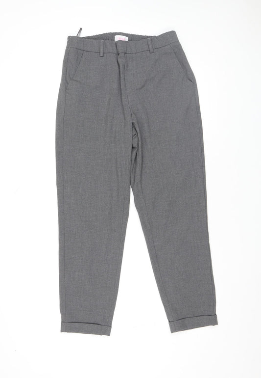 Savida Women’s Grey Cropped Tapered Viscose Trousers Size 12