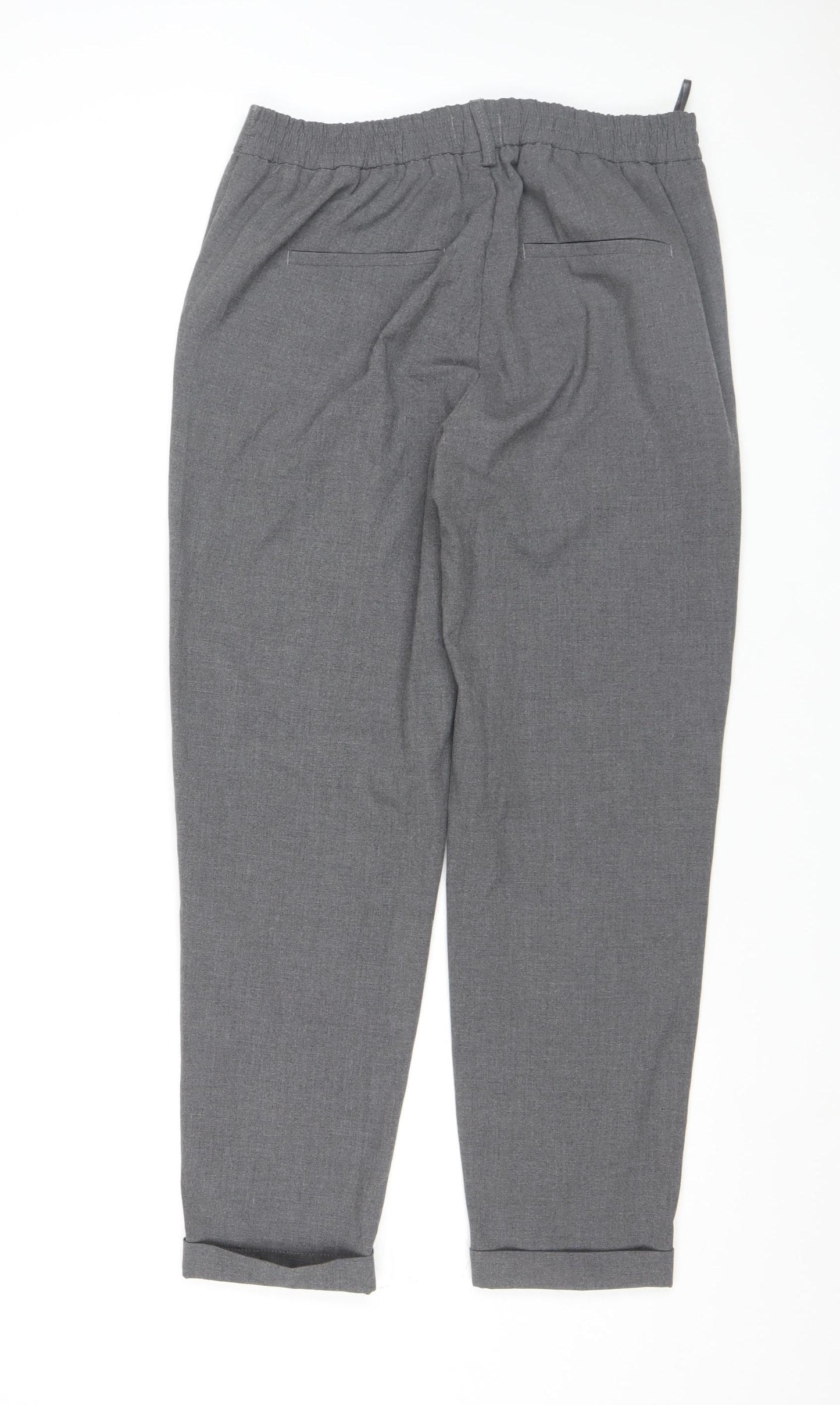 Savida Women’s Grey Cropped Tapered Viscose Trousers Size 12