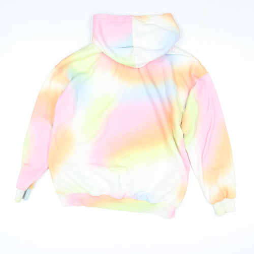 H&M Women’s Multicoloured Rolling Stones Tie Dye Pullover Hoodie Size 14Y