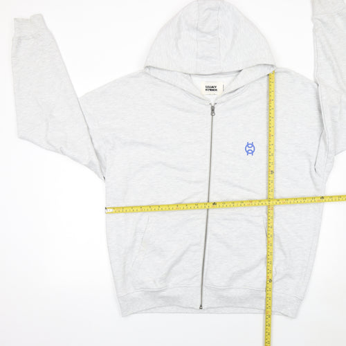 Legacy Studios Men Grey Full Zip Hoodie L Graphic Print Padel Team