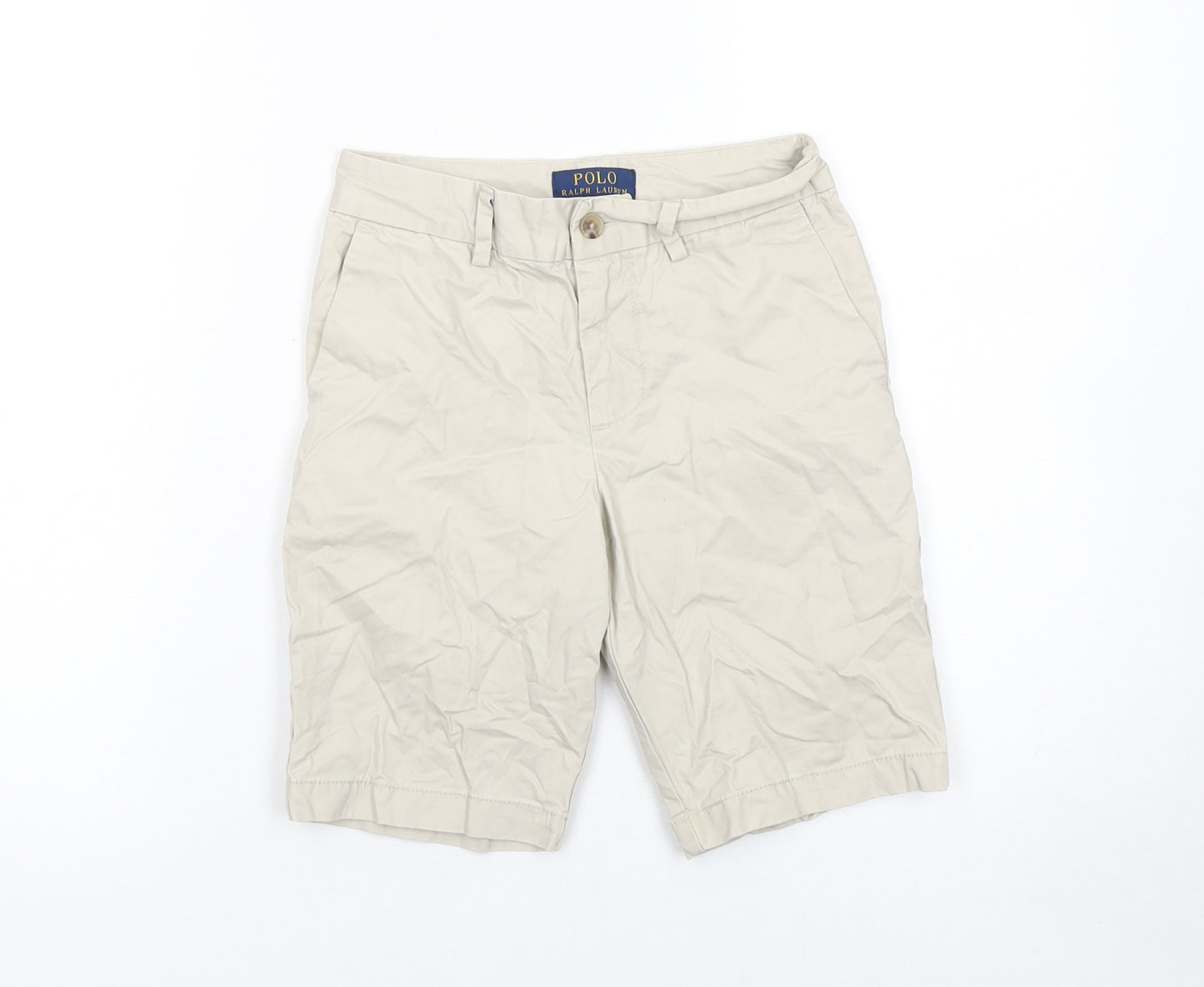 Polo Ralph Lauren Boys Beige Chino Shorts Size 8 Years Cotton Twill