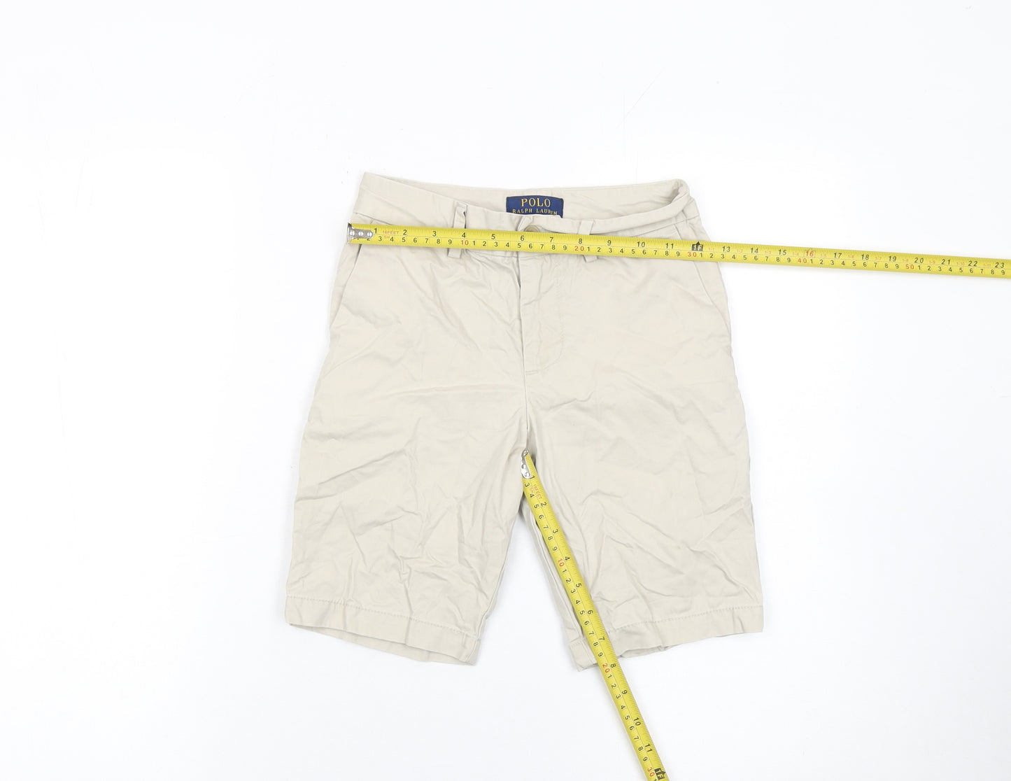Polo Ralph Lauren Boys Beige Chino Shorts Size 8 Years Cotton Twill