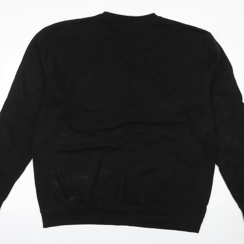 Lipsy Women Black XXL Pullover Christmas Sweatshirt Glitter Trees