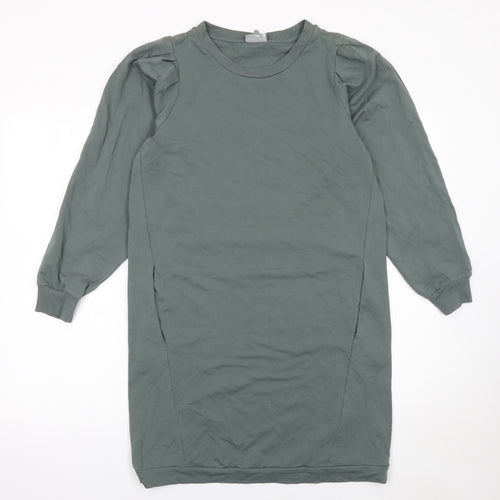 Oliver Bonas Women’s Green Jersey Knit Long Sleeve T-Shirt Dress Size 10