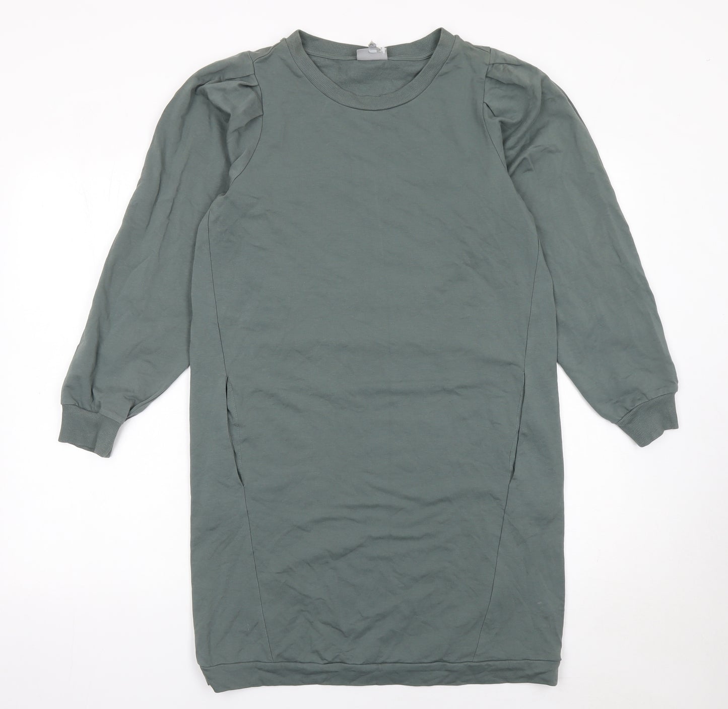 Oliver Bonas Women’s Green Jersey Knit Long Sleeve T-Shirt Dress Size 10